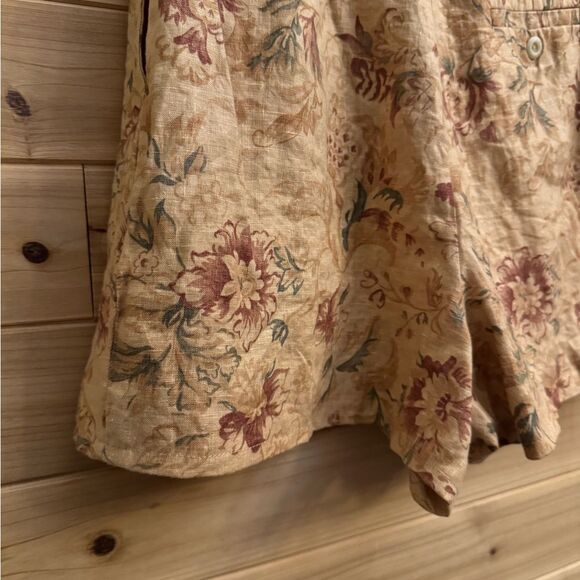 Vintage Lauren Ralph Lauren Size Small High Rise Linen Floral Print Short - Picture 6 of 9